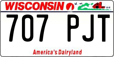 WI license plate 707PJT
