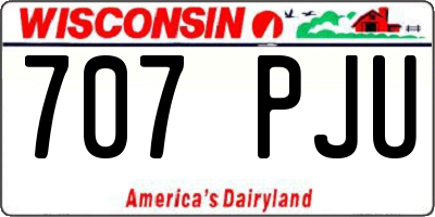 WI license plate 707PJU