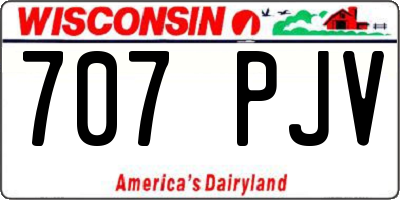 WI license plate 707PJV