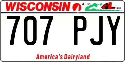 WI license plate 707PJY