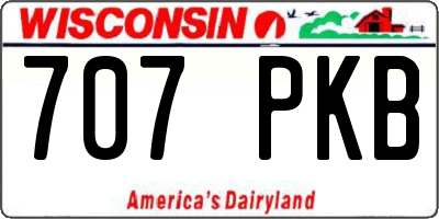WI license plate 707PKB