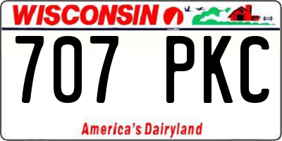 WI license plate 707PKC