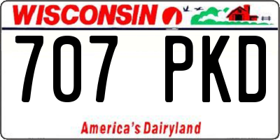WI license plate 707PKD