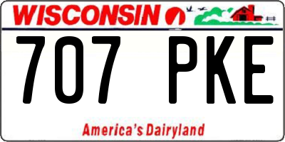 WI license plate 707PKE