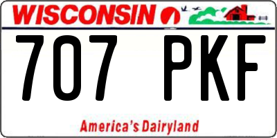WI license plate 707PKF