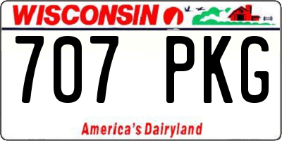 WI license plate 707PKG