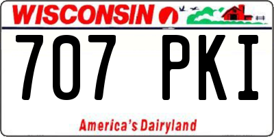 WI license plate 707PKI