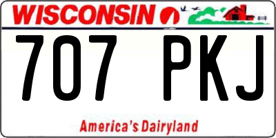 WI license plate 707PKJ