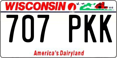 WI license plate 707PKK
