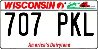 WI license plate 707PKL