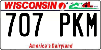 WI license plate 707PKM