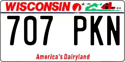 WI license plate 707PKN