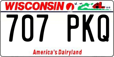 WI license plate 707PKQ