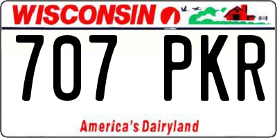 WI license plate 707PKR