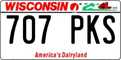 WI license plate 707PKS