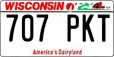 WI license plate 707PKT