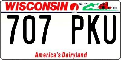 WI license plate 707PKU