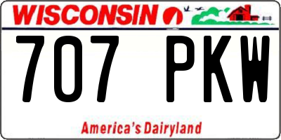 WI license plate 707PKW