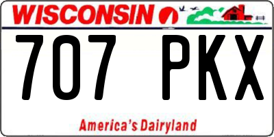 WI license plate 707PKX