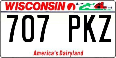 WI license plate 707PKZ