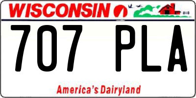 WI license plate 707PLA