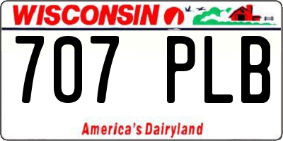 WI license plate 707PLB