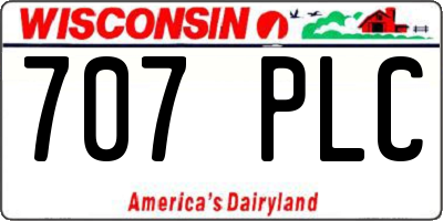 WI license plate 707PLC
