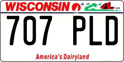 WI license plate 707PLD