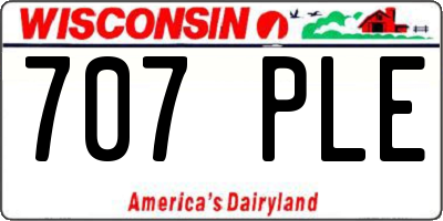 WI license plate 707PLE