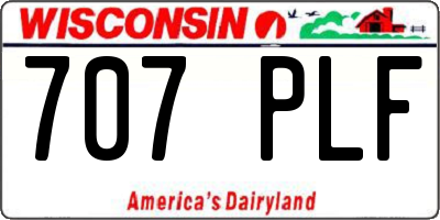 WI license plate 707PLF