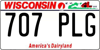 WI license plate 707PLG