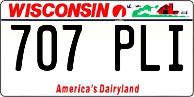 WI license plate 707PLI