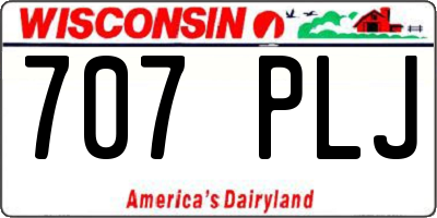 WI license plate 707PLJ