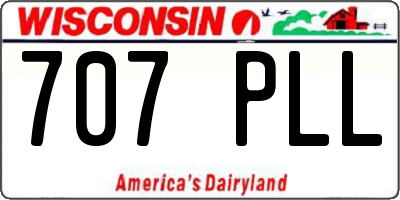 WI license plate 707PLL