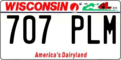 WI license plate 707PLM