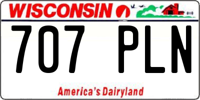 WI license plate 707PLN