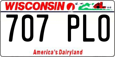 WI license plate 707PLO
