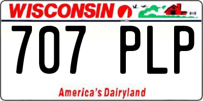 WI license plate 707PLP