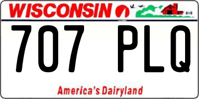 WI license plate 707PLQ