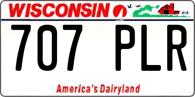 WI license plate 707PLR