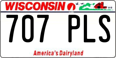 WI license plate 707PLS