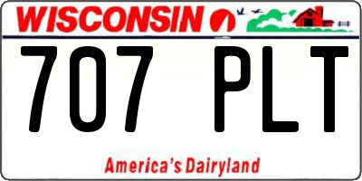 WI license plate 707PLT