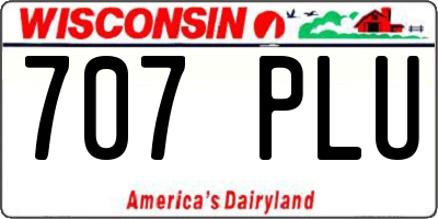 WI license plate 707PLU