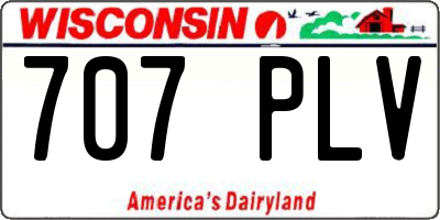 WI license plate 707PLV