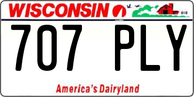 WI license plate 707PLY