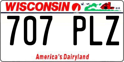 WI license plate 707PLZ