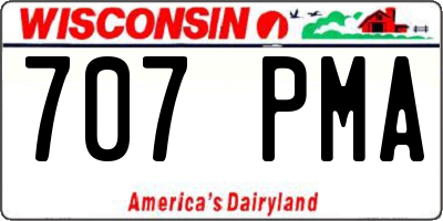 WI license plate 707PMA