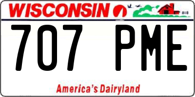 WI license plate 707PME