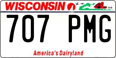 WI license plate 707PMG