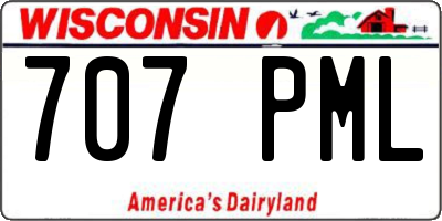 WI license plate 707PML